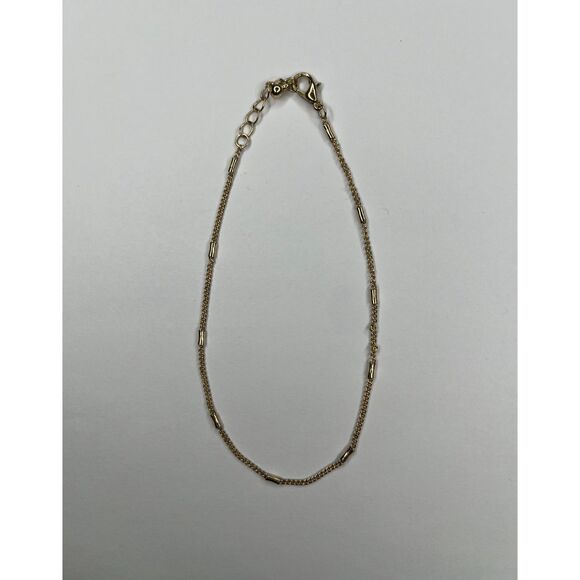 Dainty Gold-Tone Chain Bracelet with Cylinder Bead Accents - Picture 1 of 1